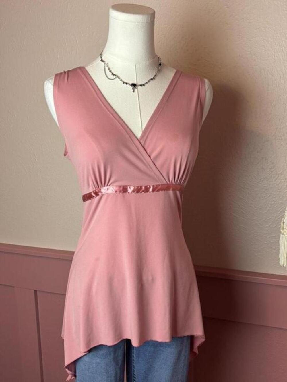 fairy asymmetrical tie back babydoll old college inn pink sz medium gyaru
